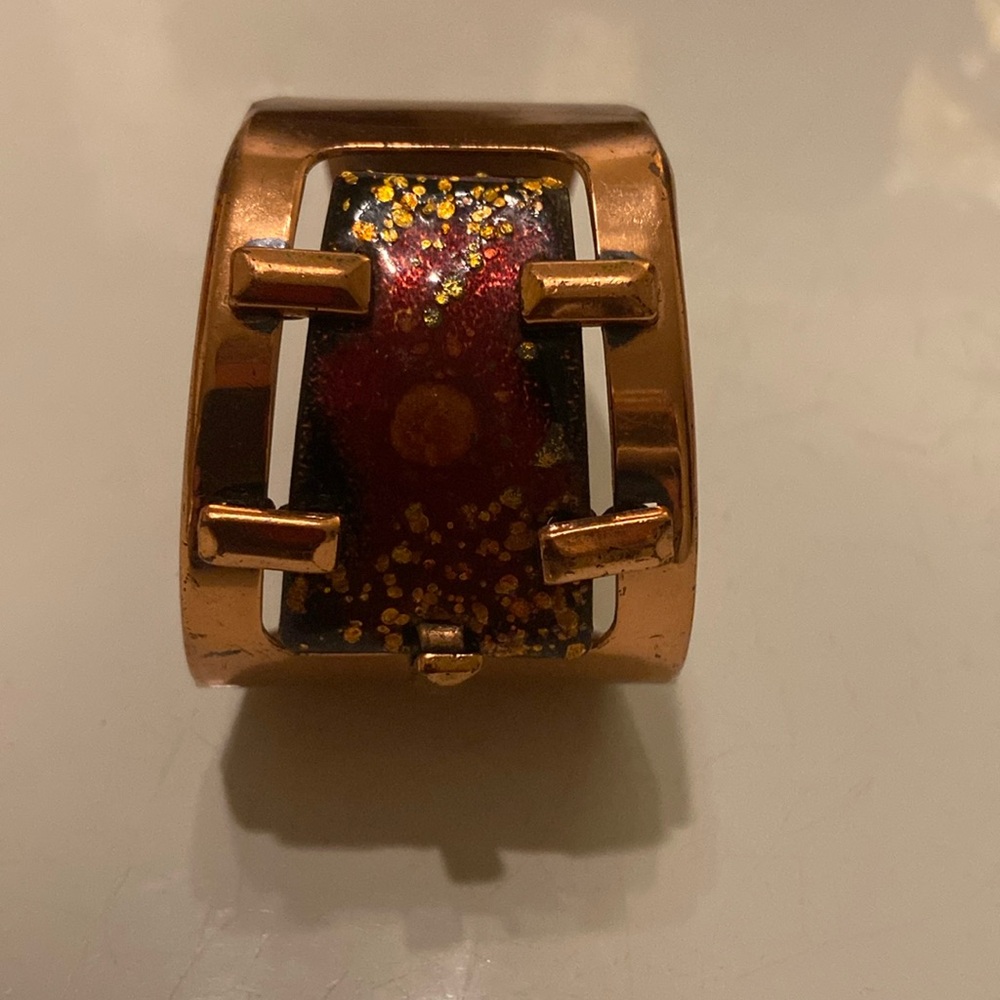 Matisse Copper vintage Red enamel cuff